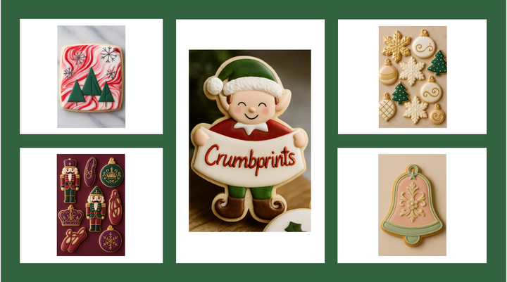 This image showcases the top five holiday cookie trends of 2025